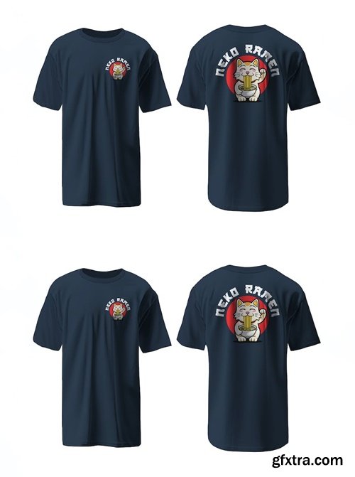 T-Shirt Front and Back PSD Mockup XRRM8R2