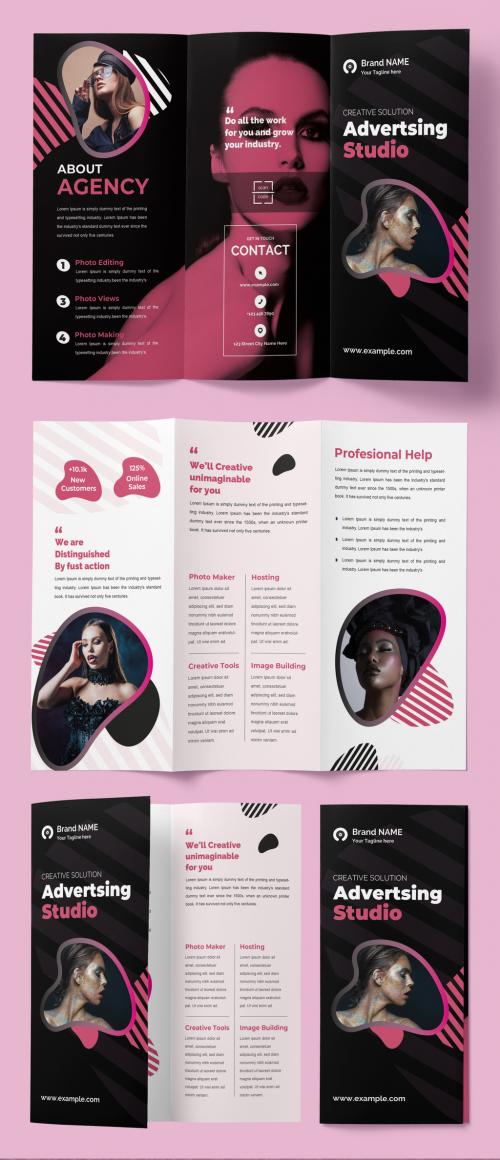 Business Studio Trifold Brochure Design Template Layout 580631690