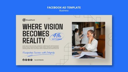 Premium PSD | Flat design business strategy facebook template Premium PSD