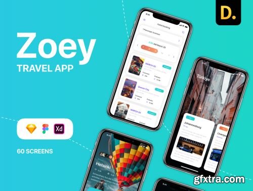 Zoey Trip - Travel App UI Kit Ui8.net