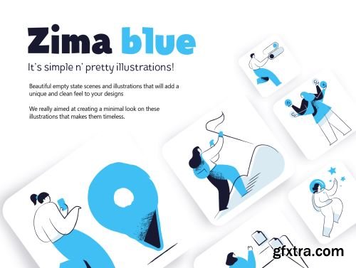 Zima Blue Illustrations Ui8.net