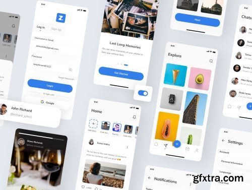 Zelio - Social Media App UI Kit Ui8.net