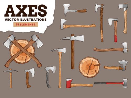 Axes Illustration Set 581969658