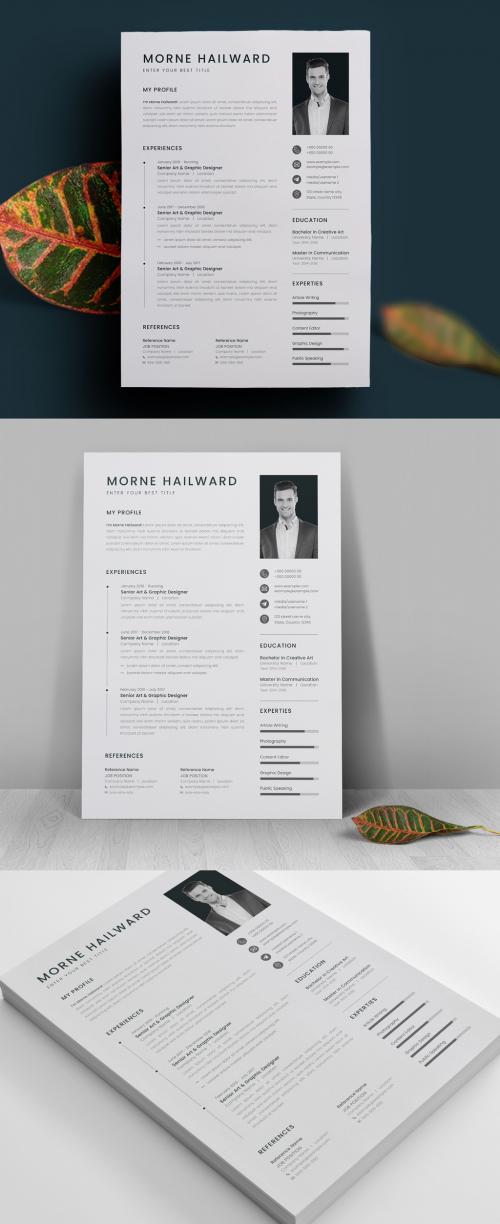 Minimal Resume Template With Modern Design Layout 582361647