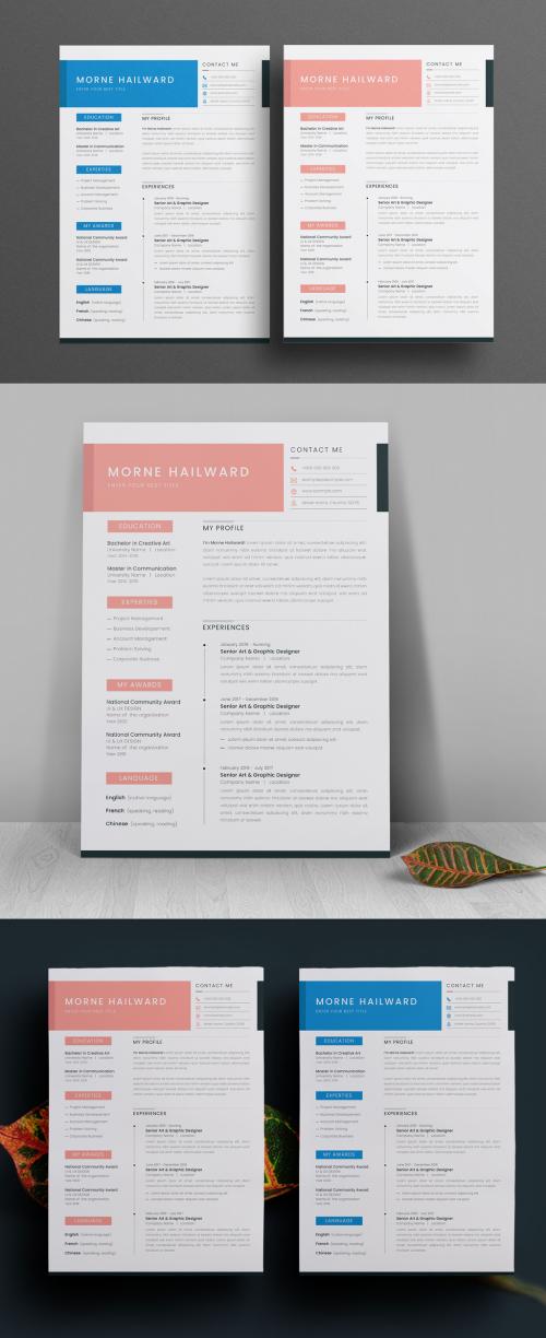 Job Resume Template Premium Vector Accents 582361663