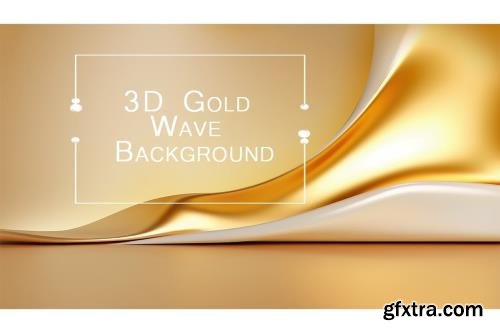 3D Gold Wave Background