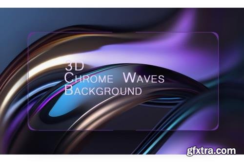 3D Chrome Waves Background