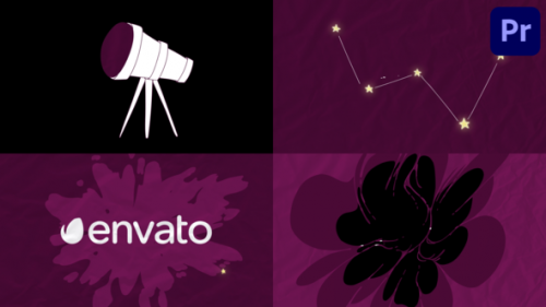 Videohive - Telescope and Constellation Logo Opener for Premiere Pro - 47314342 - 47314342