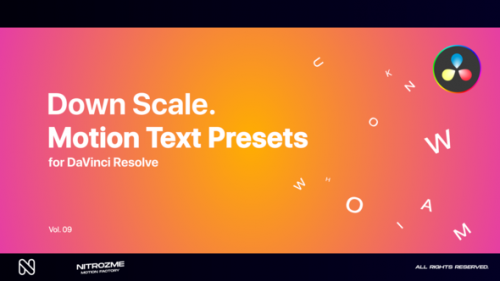 Videohive - Down Scale Motion Text Presets Vol. 09 for DaVinci Resolve - 47355562 - 47355562