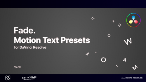 Videohive - Fade Motion Text Presets Vol. 10 for DaVinci Resolve - 47355585 - 47355585