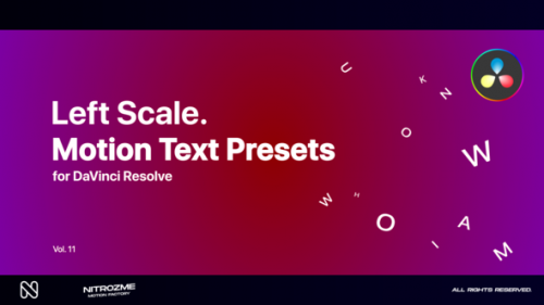 Videohive - Left Scale Motion Text Presets Vol. 11 for DaVinci Resolve - 47355608 - 47355608