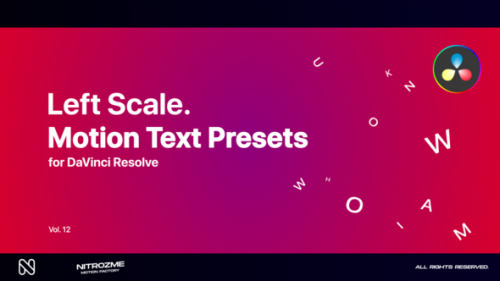 Videohive - Left Scale Motion Text Presets Vol.12 for DaVinci Resolve - 47355614 - 47355614