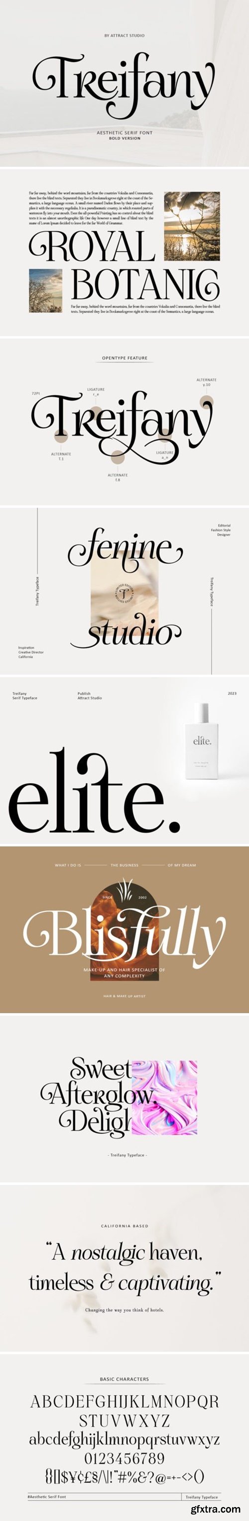 Treifany Elegant serif font family