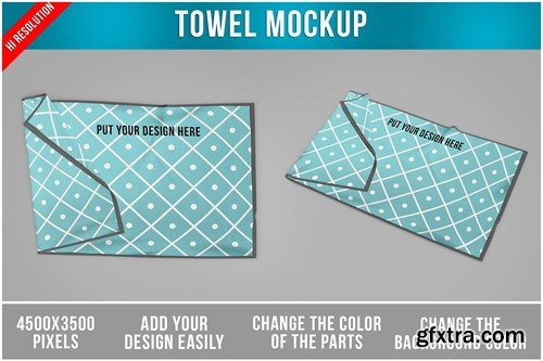 Rectangular Beach Towel Mockup WR235ZX