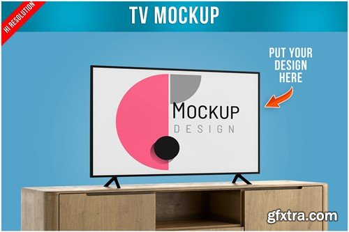 TV Living Room Mockup B9NZPSW