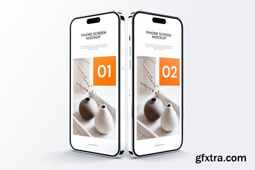 Front View Phone Screen Mockup QCWT54S