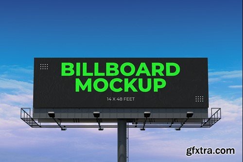 Roadside Bulletin Billboard Mockup 4K48S8Y