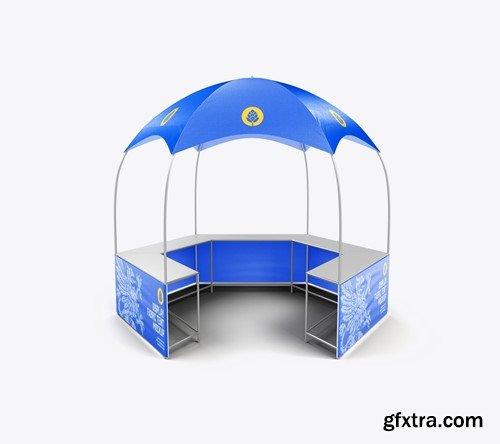 Set Fabric Display Tent Stand Mockup 5FKS8YA