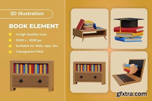 Book Element 3d Illustration v.2 8A9ATVZ