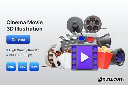 Cinema Movie 3D Illustration AWDZU2J