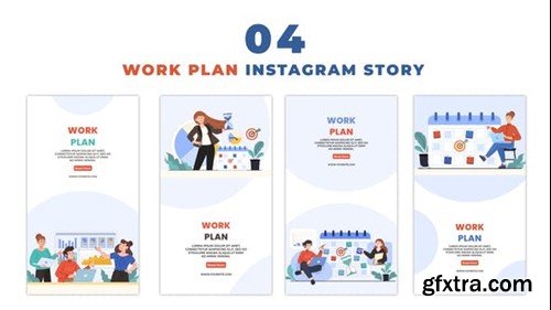 Videohive Corporate Work Plan Flat Character Instagram Story 47393336