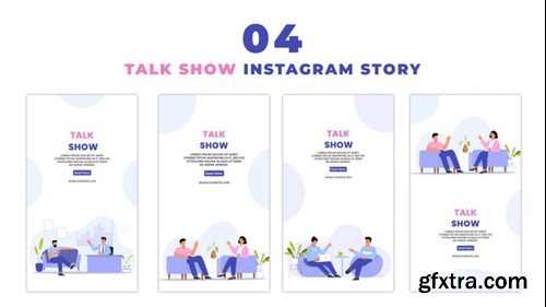 Videohive Creative 2D Flat Character Talk Show Instagram Story 47395555