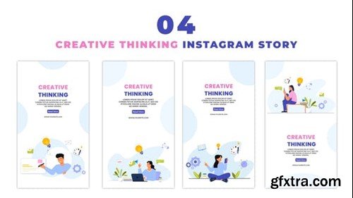 Videohive Creative Thinking Flat Character Instagram Story 47395666