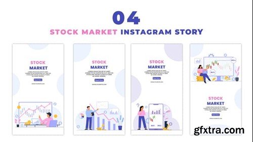 Videohive Stock Market 2d Character Instagram Story 47395562