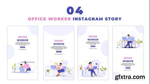 Videohive Creative 2d Office Worker Flat Character Instagram Story 47395376