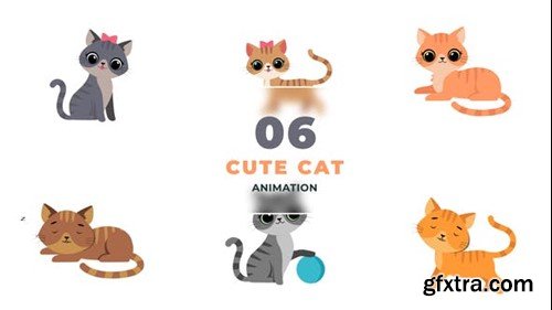 Videohive Cute Cats 2D Vector Animation Scene 47390217