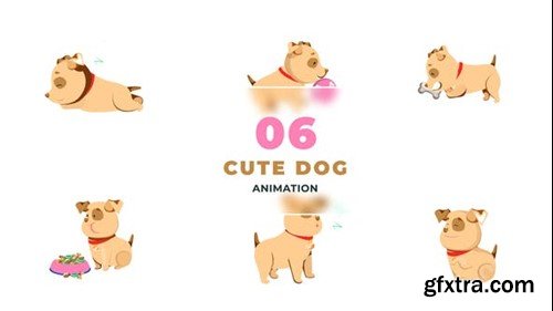 Videohive Cute Multiple Activity Dog Animation Scene 47390199