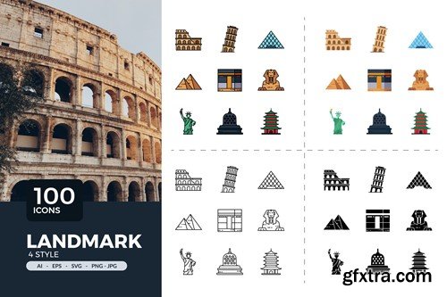 100 Landmark Icons 7PR5FY4