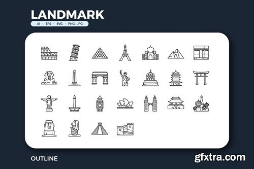 100 Landmark Icons 7PR5FY4