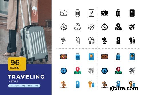 96 Traveling Icons ADJLKTE