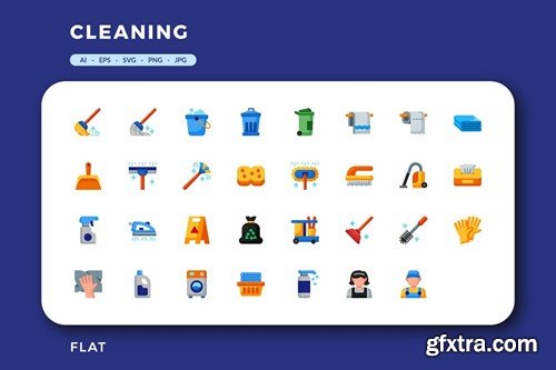 124 Cleaning icons FLYWZGX