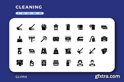 124 Cleaning icons FLYWZGX