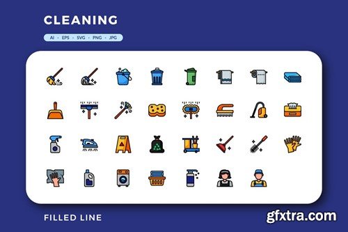 124 Cleaning icons FLYWZGX