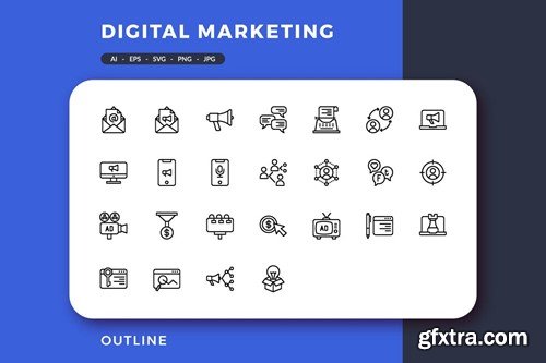 100 icons of Digital Marketing VCJRNPR