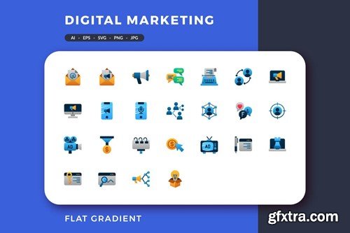 100 icons of Digital Marketing VCJRNPR