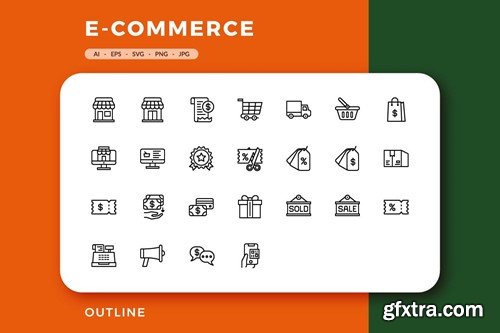 100 E-Commerce Icons JGFU5XF