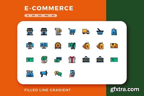 100 E-Commerce Icons JGFU5XF