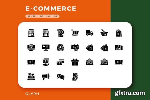 100 E-Commerce Icons JGFU5XF