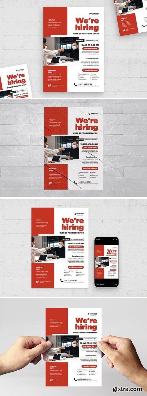 Modern We're Hiring Flyer Template CYYCQLR