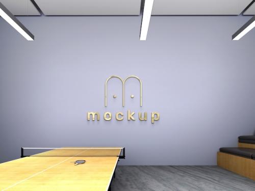 Premium PSD | Office logo in wall mockup Premium PSD