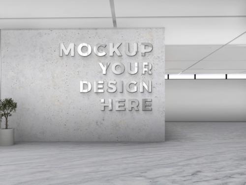 Premium PSD | Office logo in wall mockup Premium PSD