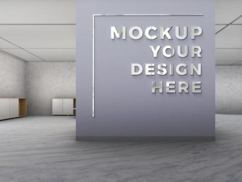 Premium PSD | Office logo in wall mockup Premium PSD