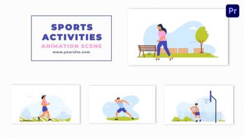 Videohive - Sports Activities Character Animation Scene - 47352368 - 47352368