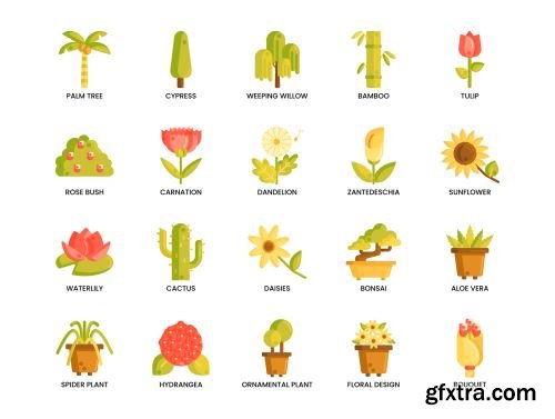 120 Gardening Icons | Caramel Series Ui8.net