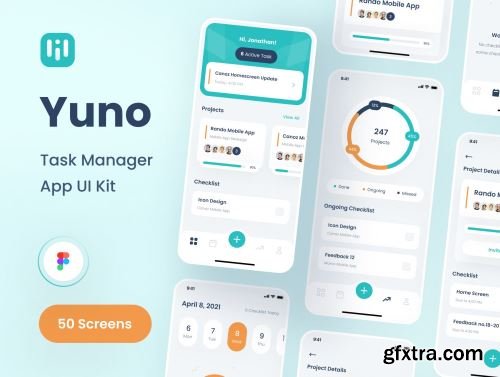 Yuno - Task Manager App UI Kit Ui8.net