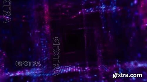 Futuristic Purple Blue Cubes Tunnel Loop 1425573